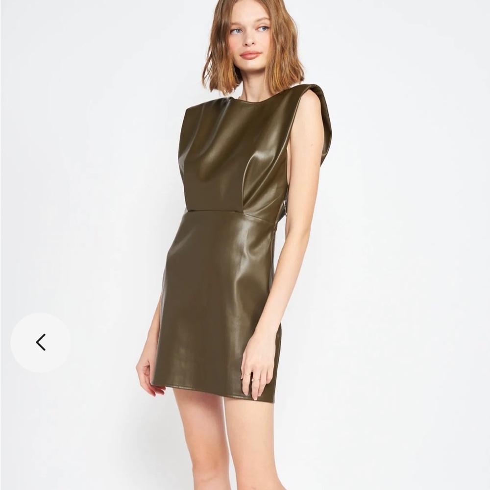 Olive green dress. New only once once for a couple hours in perfect condition